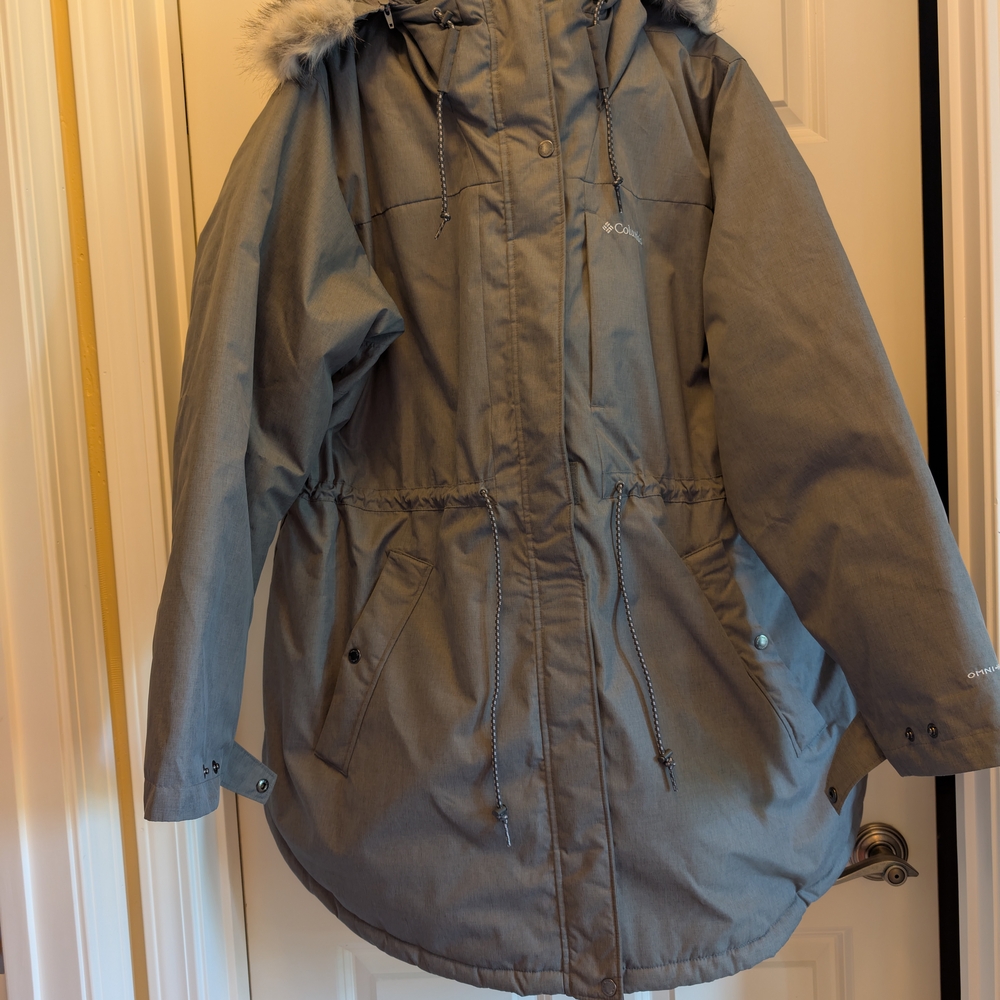 Women's Columbia Charcoal Hooded Jacket with Fur Trim